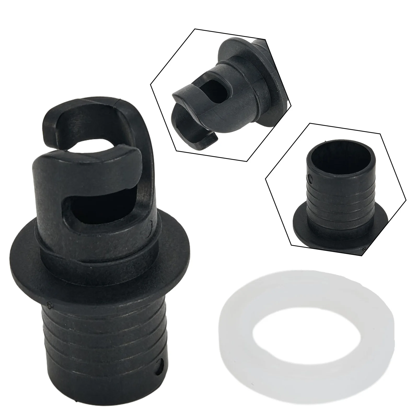 High Quality Hose Adapter High Flexibility High Strength PVC Material For Various Kayaking Air Foot Pump Valve Black Color