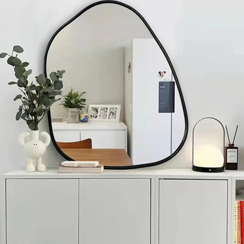 Makeup Mirror Black Art Background Wall Bathroom Mirror LED Light Mirror Soft Decoration Customization