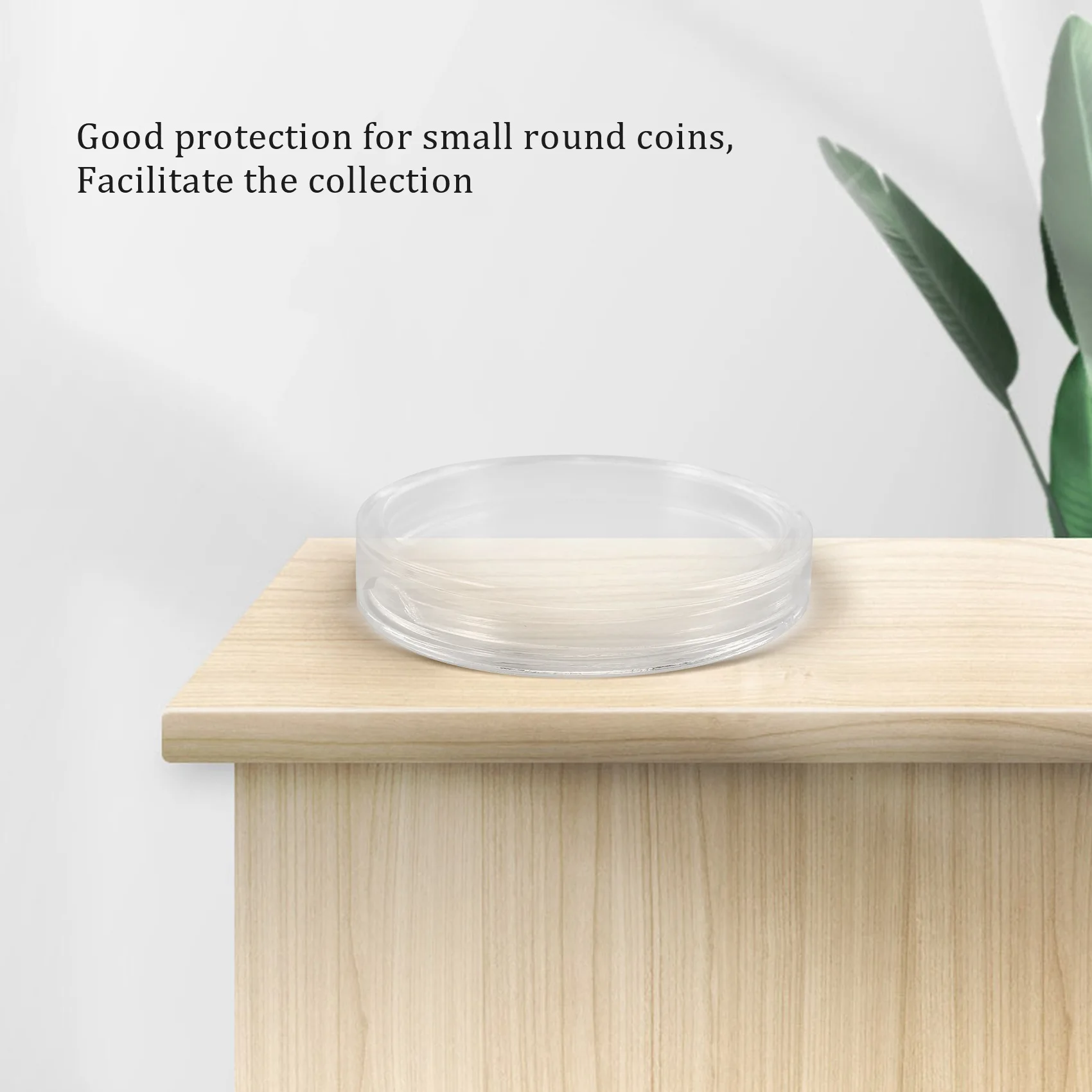 10 pcs Small round transparent plastic coin capsules box 33mm TQ