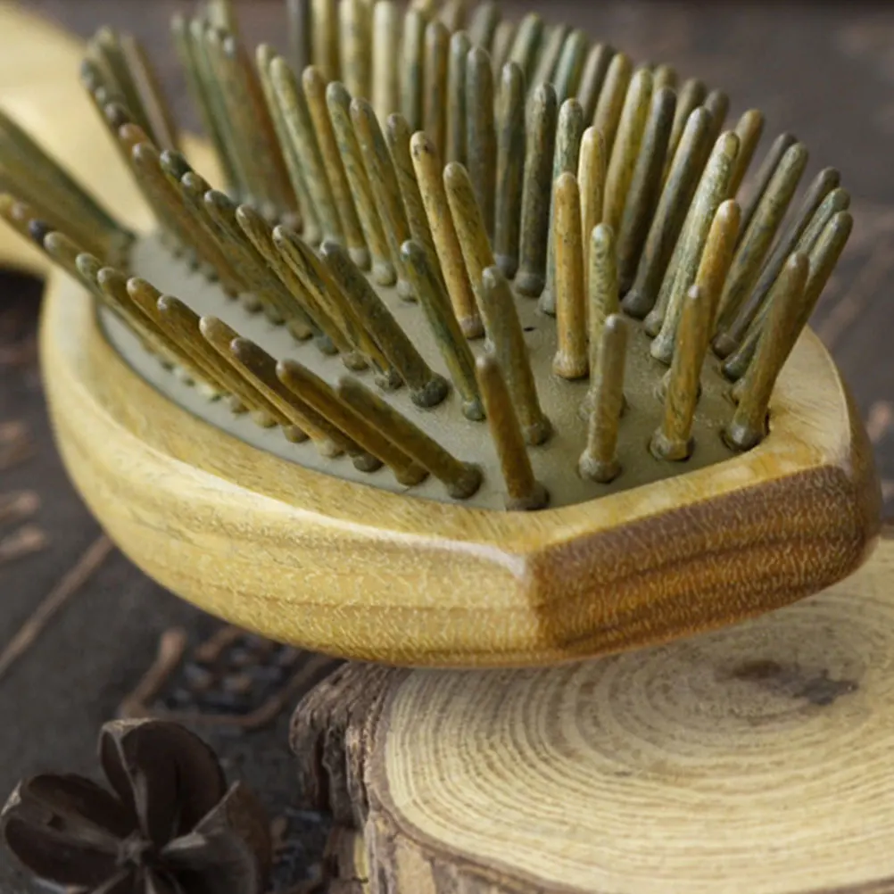 

Wooden Airbag Hair Brush For Scalp Massage Smooth Teeth Detangle Ergonomic Handle Soft Touch Relief Fatigue Cushion