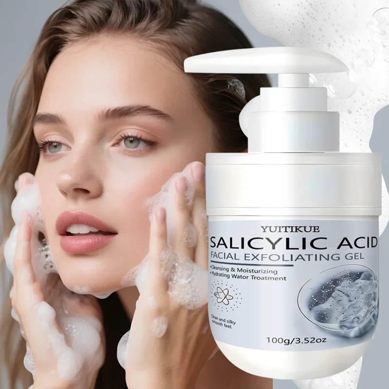 Gel exfoliant à l'acide salicylique YUITIKUE - Nettoyage et hydratation doux, élimine les peaux mortes pour le visage et le corps, 100g