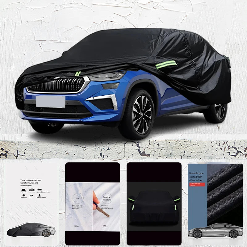 

For Skoda Kodiaq Anti-UV Sun Shade Rain Snow Resistant Black Cover Dustproof Car umbrella Full Car Cover Outdoor Protection