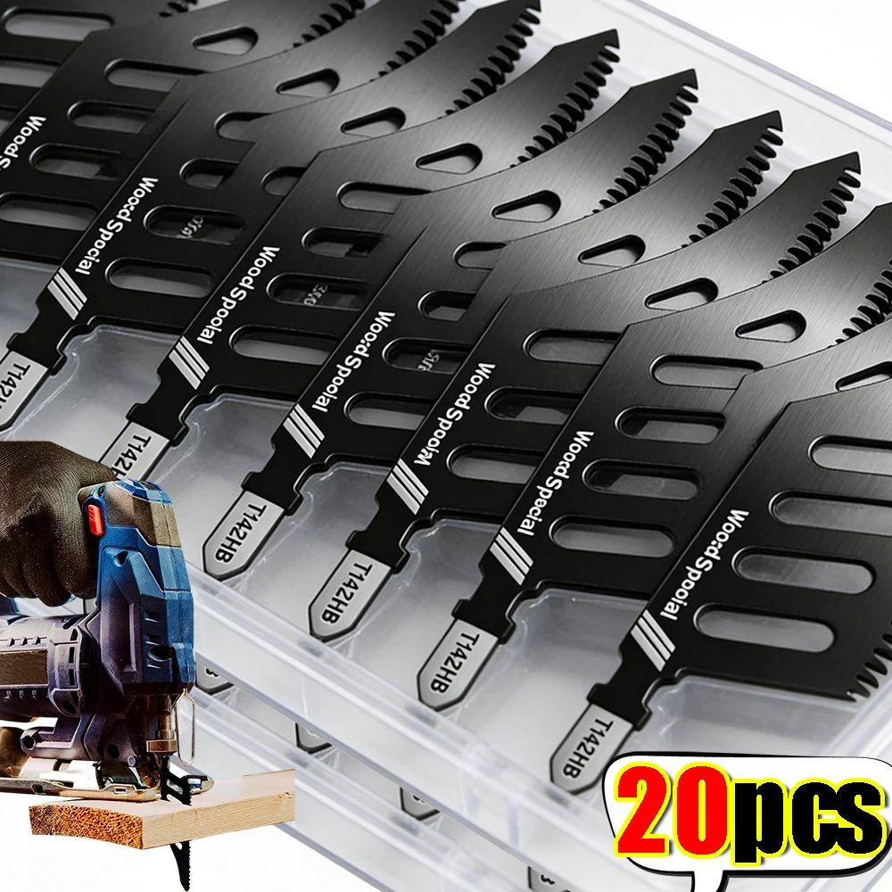 

T142HB Jigsaw Blades T-Shank Wood Aluminum Cutting Coarse Teeth Precision Curved Sawwood Blades Cutting Tool High-Carbon Steel