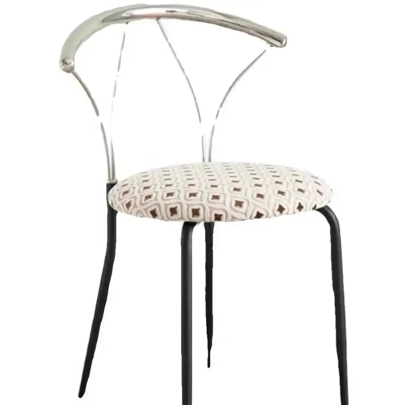 #Modern Backrest Dining Chairs Elegant Living Room Nordic Kitchen Accent Sofa Vanity Velours Sillas Para Comedor Furniture