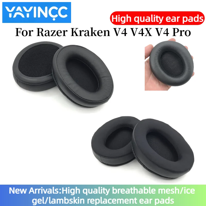 

YAYINCC Replacement Protein /Ice gel Ear Pads For Razer Kraken V4 V4X V4 Pro Headphones Soft Foam Ear Cushions High Quality