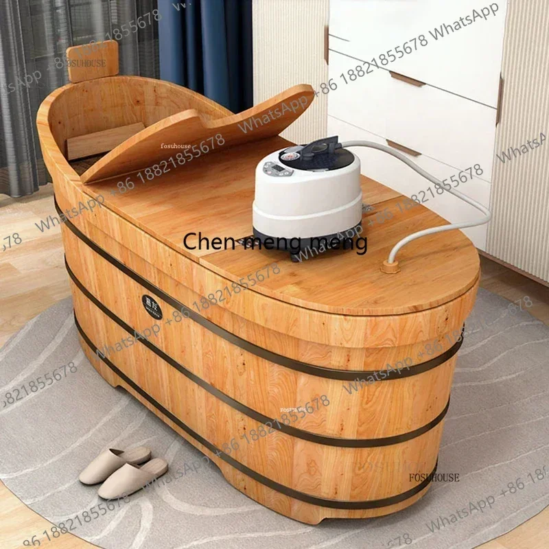 

zHNordic Wooden Thickened Bathtubs Household Bath Barrel Adult Bathtub Swimming Pool Spa Bathtub Household Whole Body Bath Barre