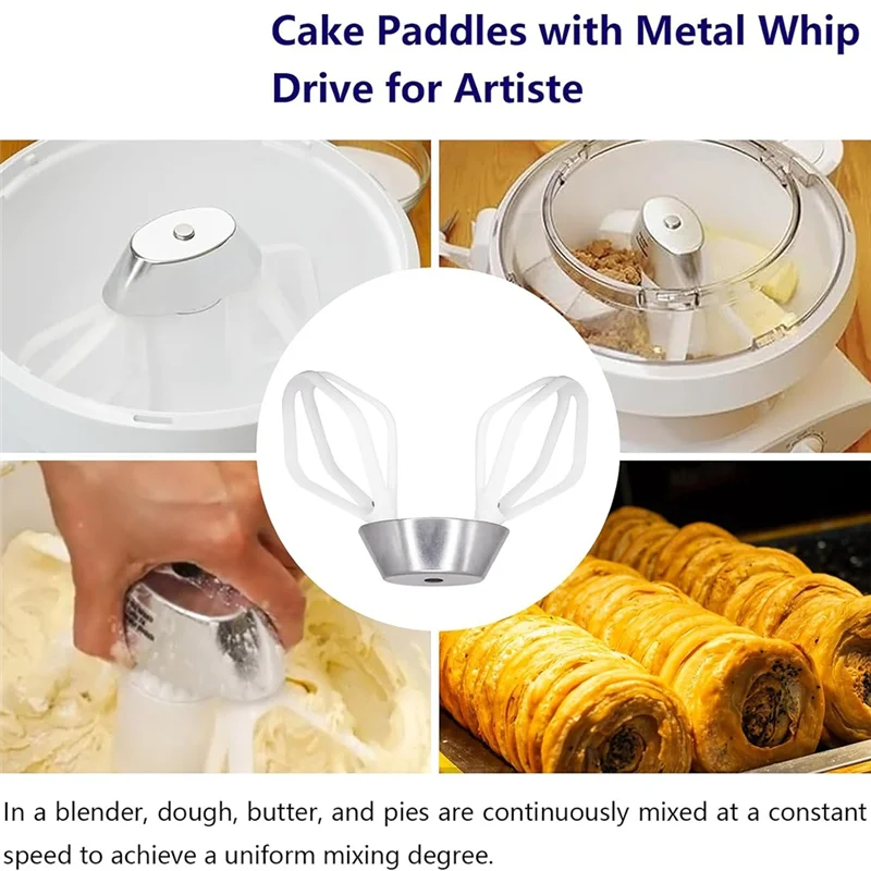 Pagaie per torte HIM-2 pezzi con frusta in metallo per robot da cucina Artiste per miscelatori universali Plus Nutrimill
