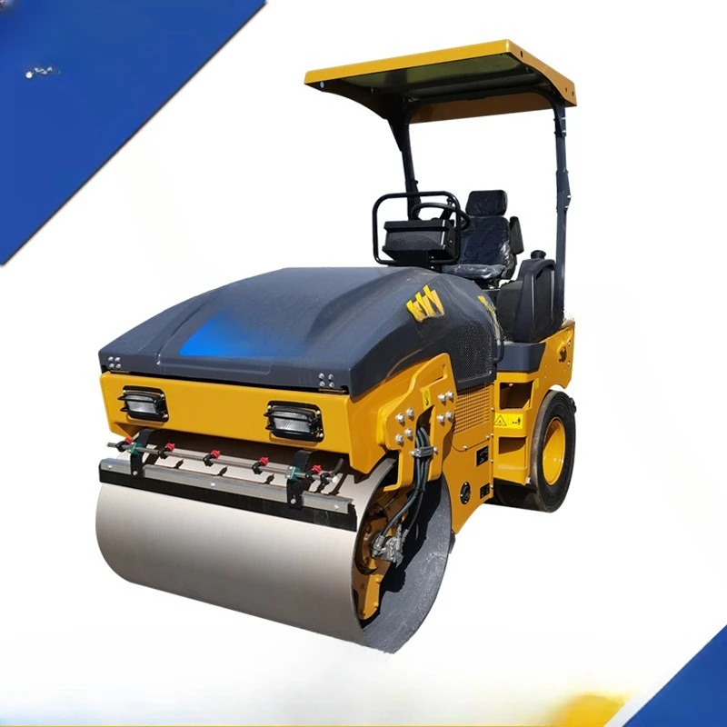 Front steel wheel rear rubber wheel - 4 tons double steel wheel roller