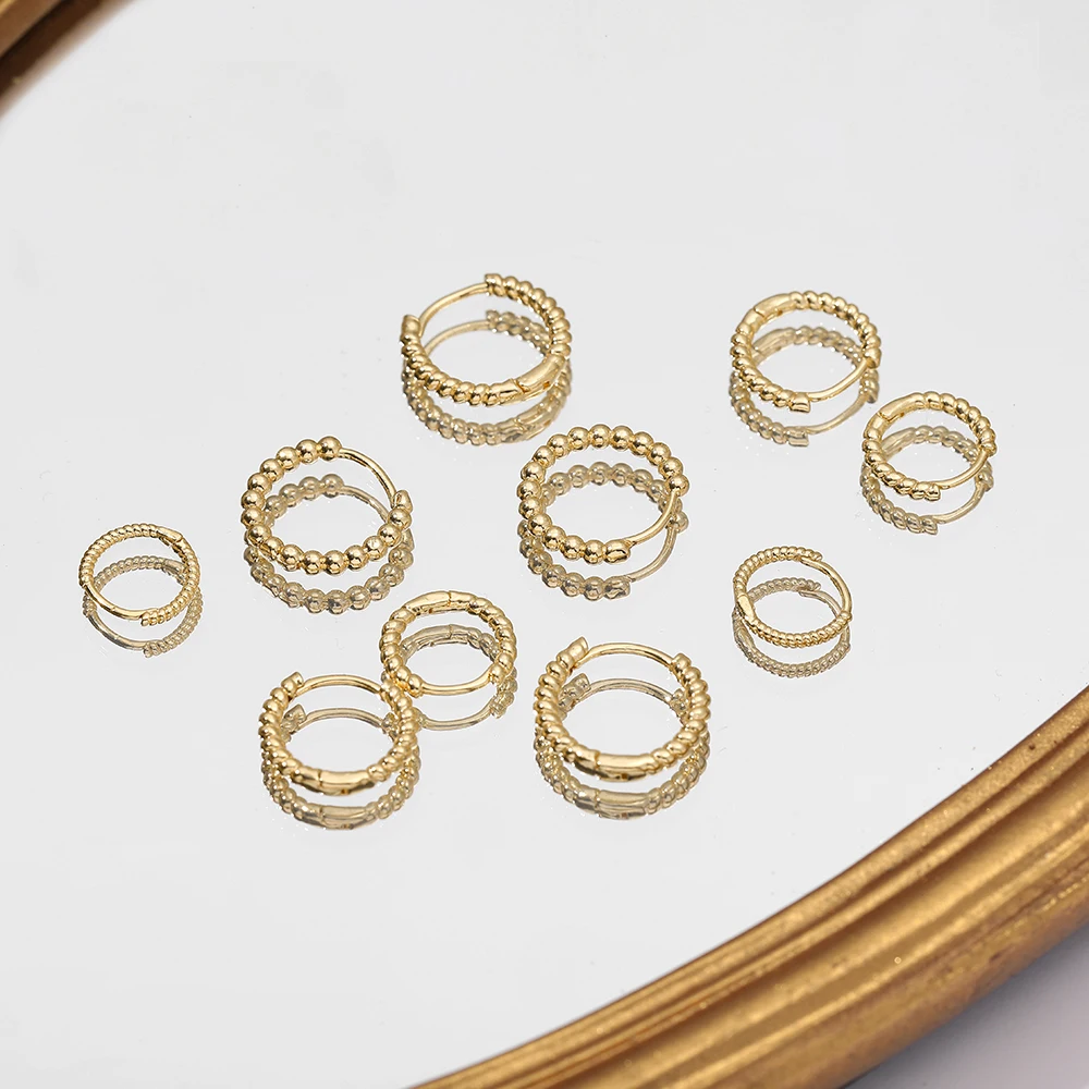 Minimalist Tiny Round Circle Gold Color Hoop Earrings for Women TrendyTwisted Huggies Earrings Plain Ring Ear Buckle Jewery