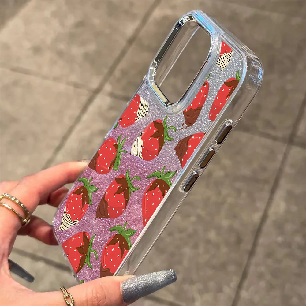 아트 밴디지 딸기 도금 폰 케이스 (OPPO Realme 14 12 13 11 C75 C65 C63 GT3 C55 C33 C31 Narzo 50 C35 Pro Plus 4G 5G 용)