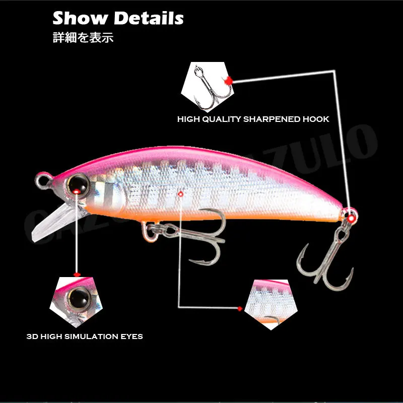 2022เหยื่อปลาซิว50มม.5กรัม Sinking Mino Full น้ำ Pesca Accesorie Mar ปลากะพง Leurre Carnassier Iscas Artificiais Tackle