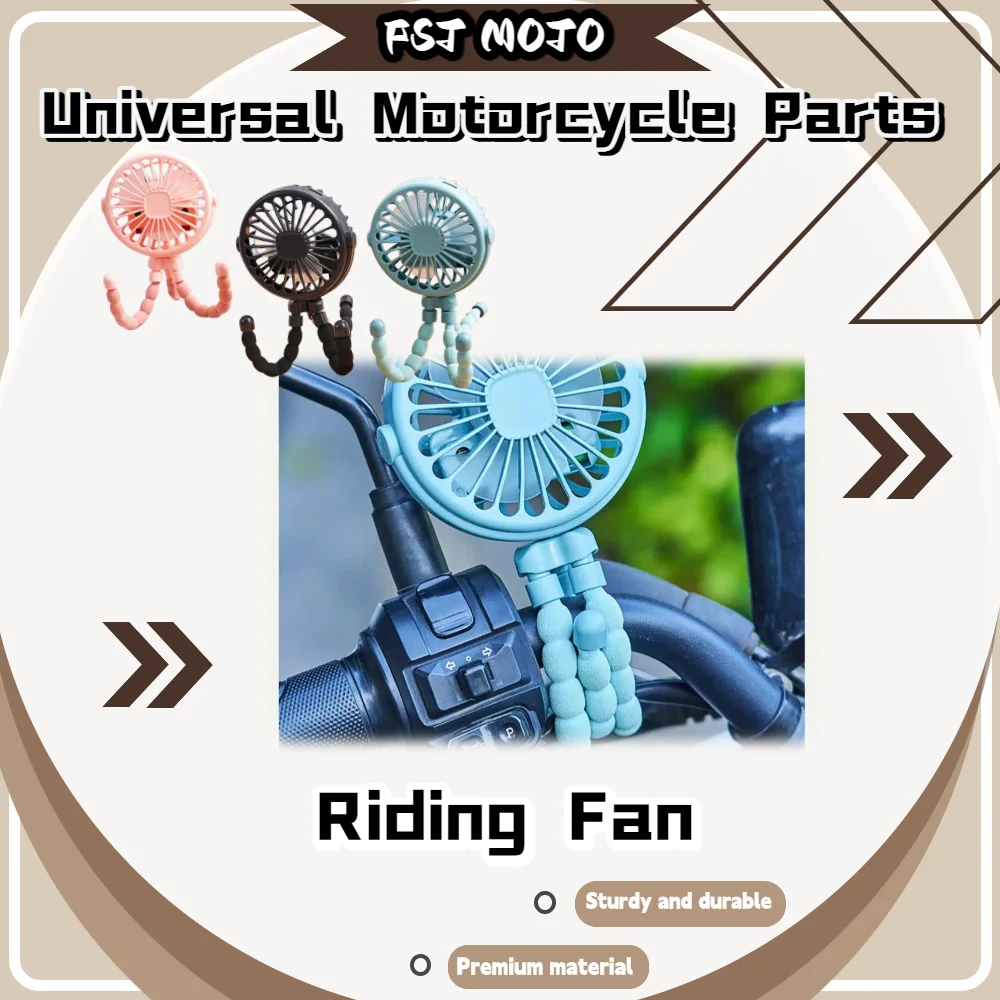 USB Rechargeable Flexible Tripod Cooling Fan Multi Shape Bendable Bracket Portable Fan For E-bike Scooter Courier Rider