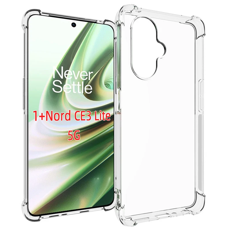 One Plus Nord CE 3 Lite CPH2467 CPH2465 케이스 클리어 에어 쿠션 에어백 실리콘 뒷면 커버 Oneplus Nord CE 3 Lite 용 소프트 범퍼