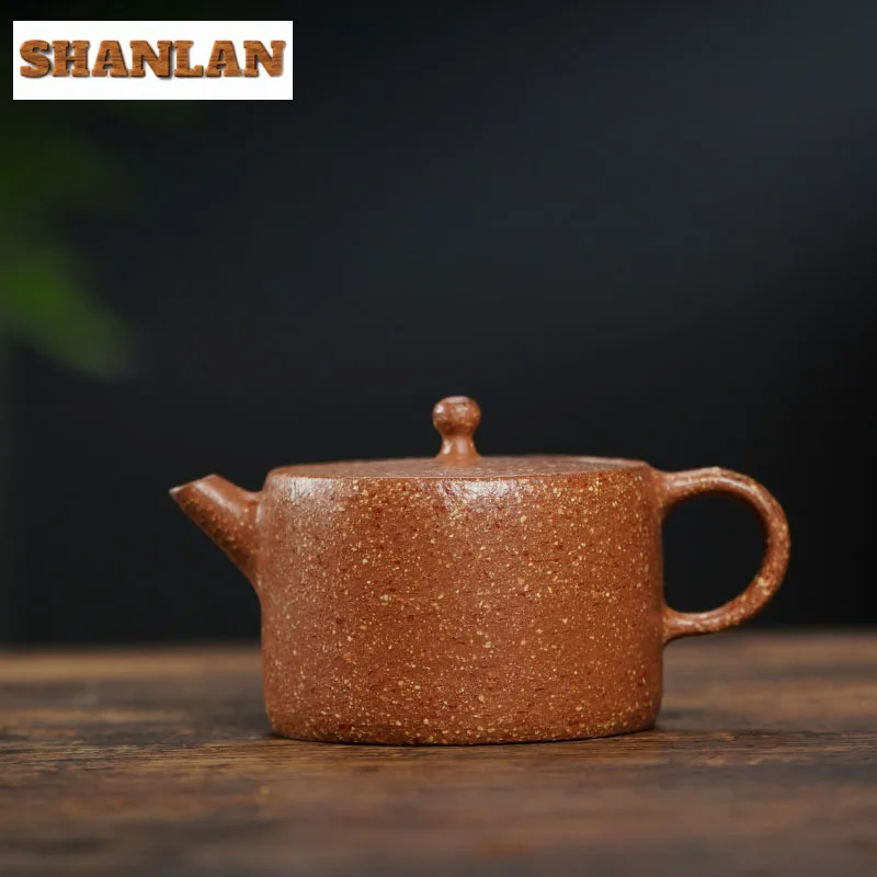 

150ml Exquisite Yixing Purple Clay Teapots Famous Artists Handmade Jade Pillar Pot Raw Ore Coarse Sand Kettle Zisha Tea Set Gift