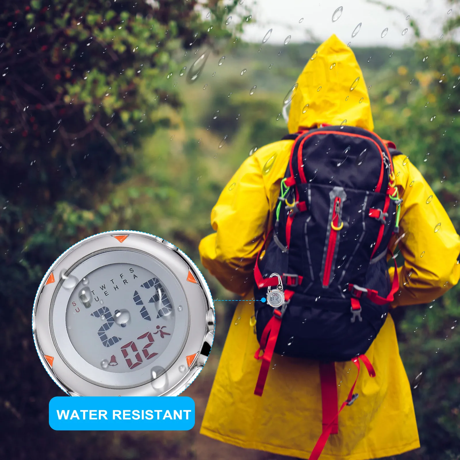 

Набор из 2 часов с карабином для активного отдыха, походов, альпинизма, для медсестер, с креплением на клипсе, светящимся дисплеем