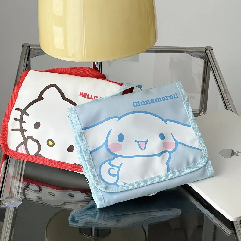 Sanrio uroczy kreskówkowy Hello kitty Moja melodia Kuromi Cinnamoroll Japońska, przenośna, warstwowa kosmetyczka o wysokiej wartości