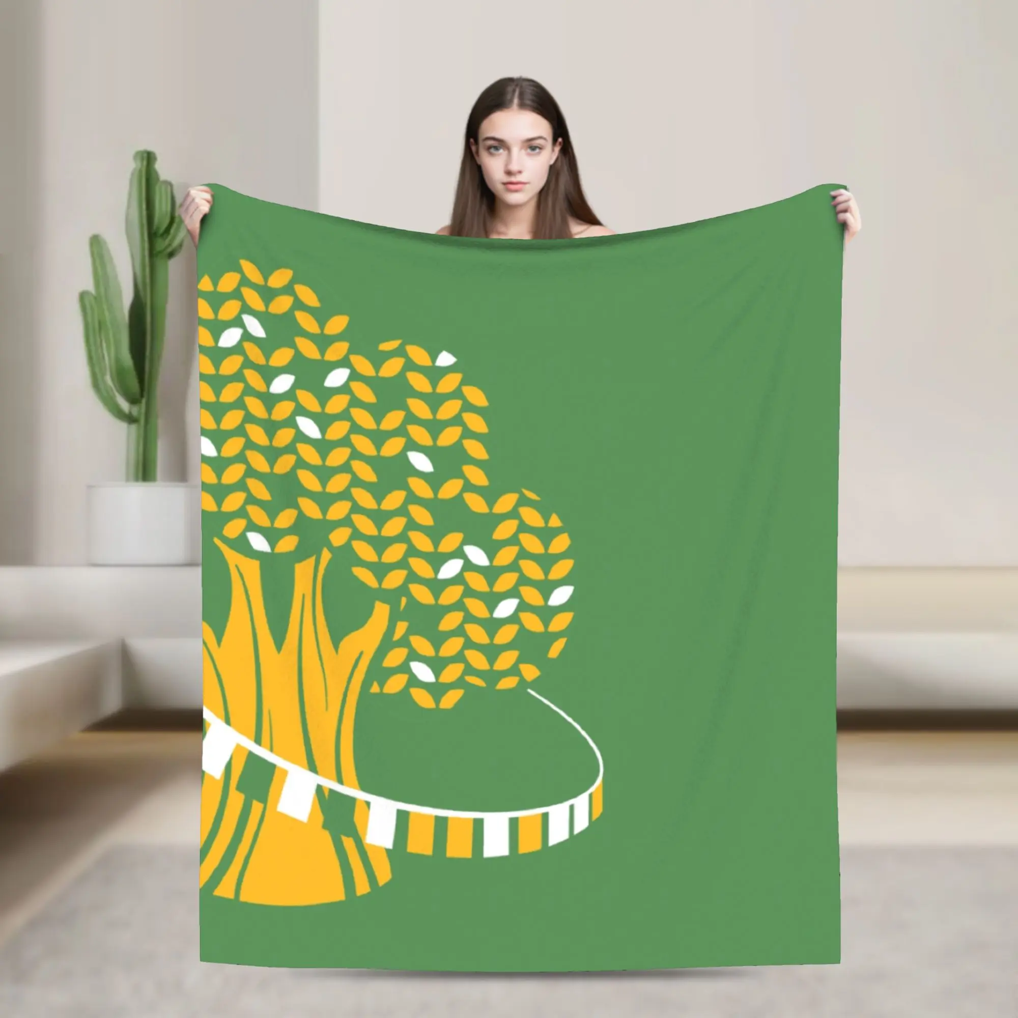 Kingdom of Animals Flannel Throw Blanket Tree Of Life Blankets for Sofa Car Super Soft Bedroom Quilt