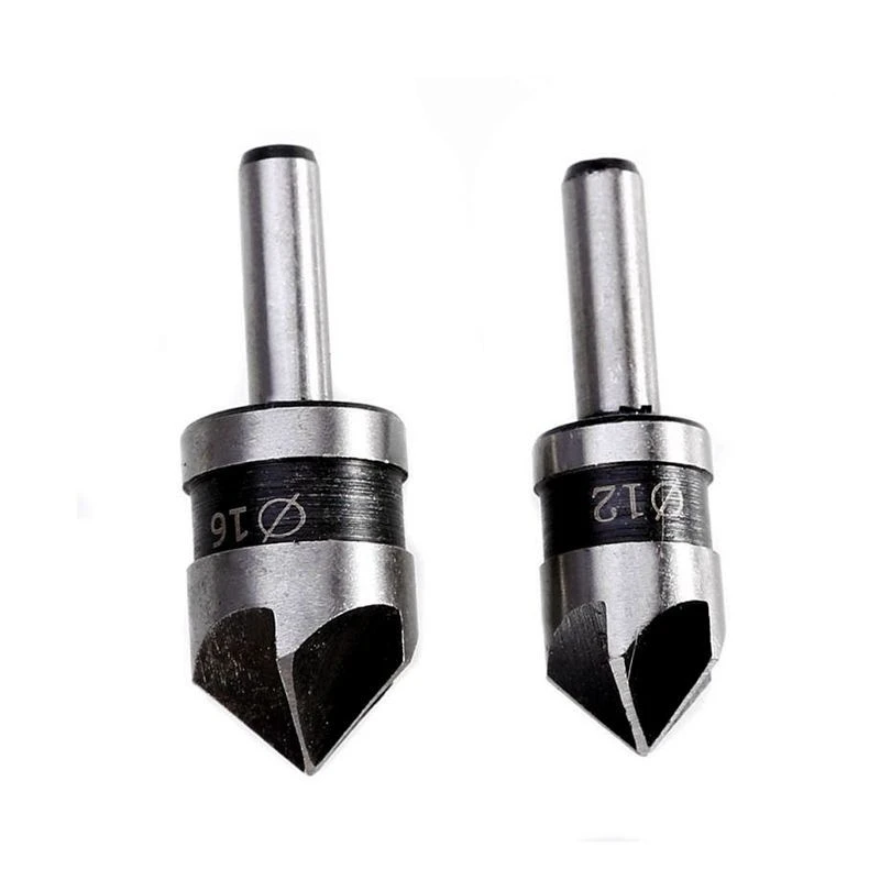 

HSS 82 Degree Point Angle Chamfer Chamfering Cutter 1/4" Round Shank For Power Tool Acc 2Pcs 5 Flute Countersink Drill Bit