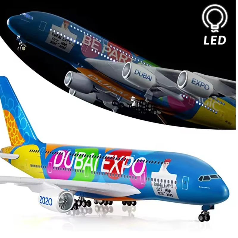 

2025 New 1/150 Scale Emirates A380 Model Aircraft Airplane Airways Aircraft With Light Diecast Resin Collection Display Toy Gift