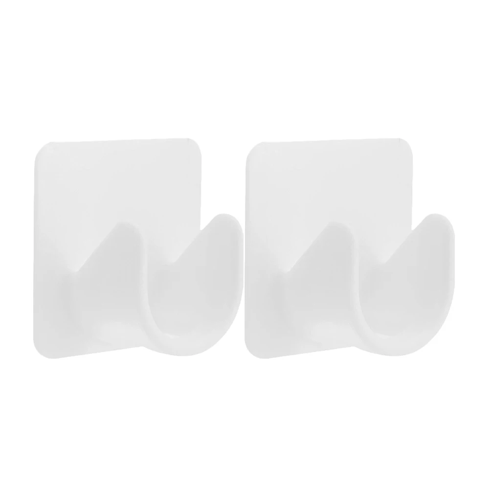

2pcs Curtain Rod Support Hangers Adhesive Holders Plastic Tension Hooks No Drilling Heavy Duty Material Super Adhesives Firmly