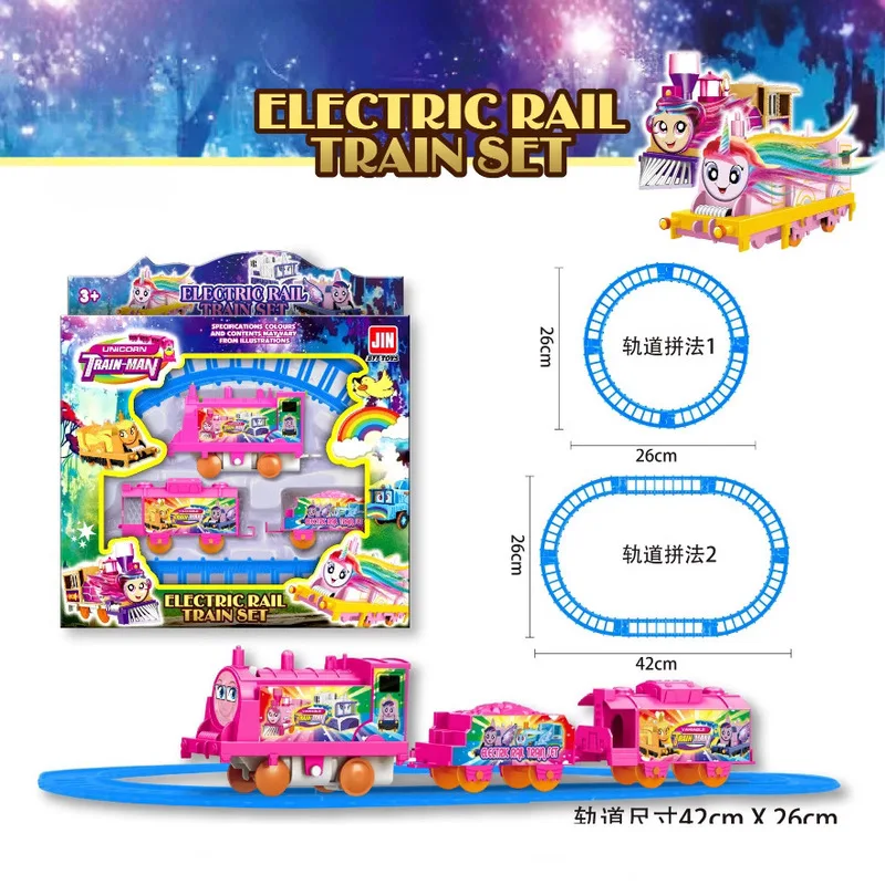 Zestaw kolejowy DIY, mały pociąg, zabawka elektryczna do samodzielnego montażu, transformujący się w robota, elektryczna kolej z wieloma wagonesami, prezent.