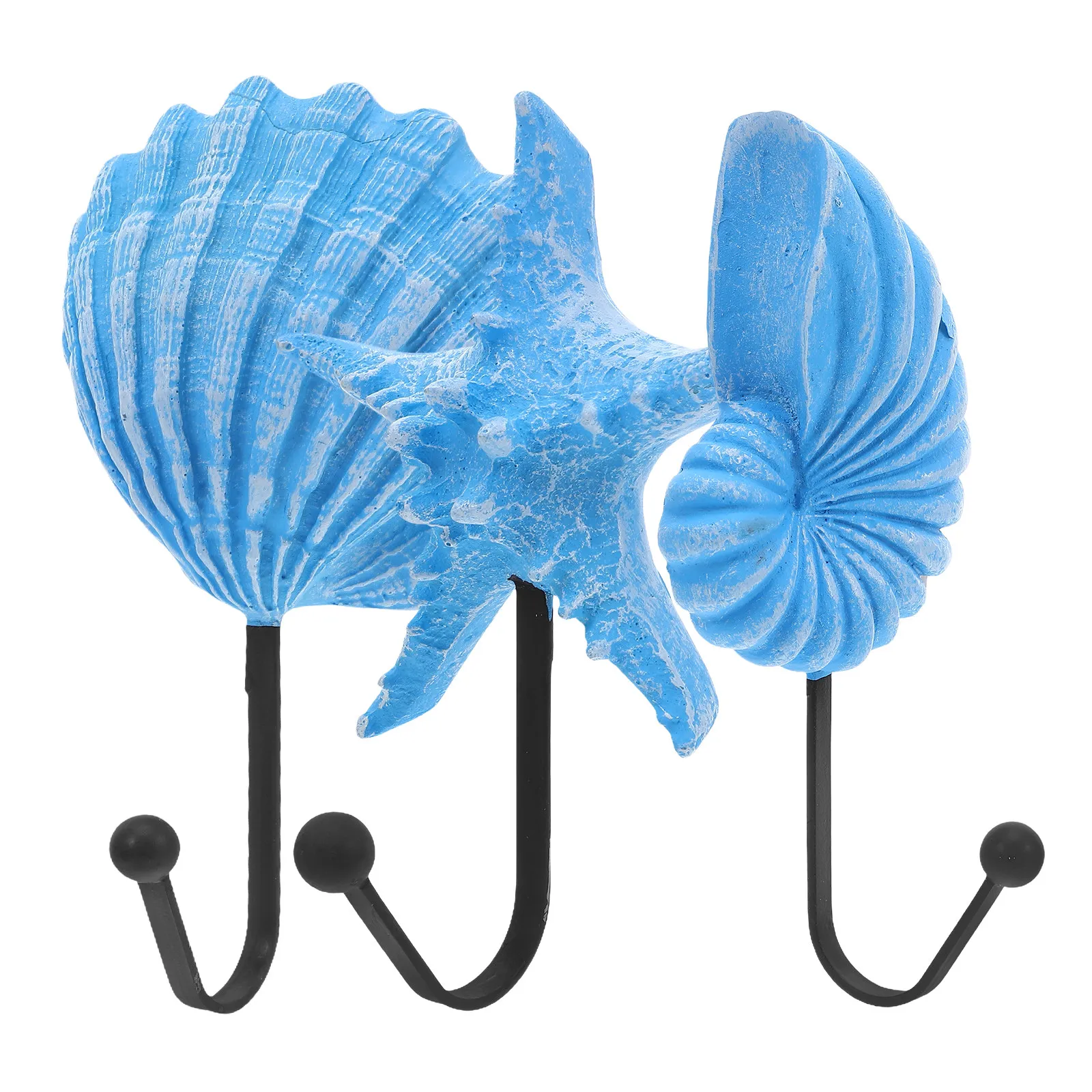 3Pcs Mediterranean Style Vintage Ocean Wall Hooks Decorative Coat Hangers Nautical Key Holders for Bathroom Towels Hats Jackets