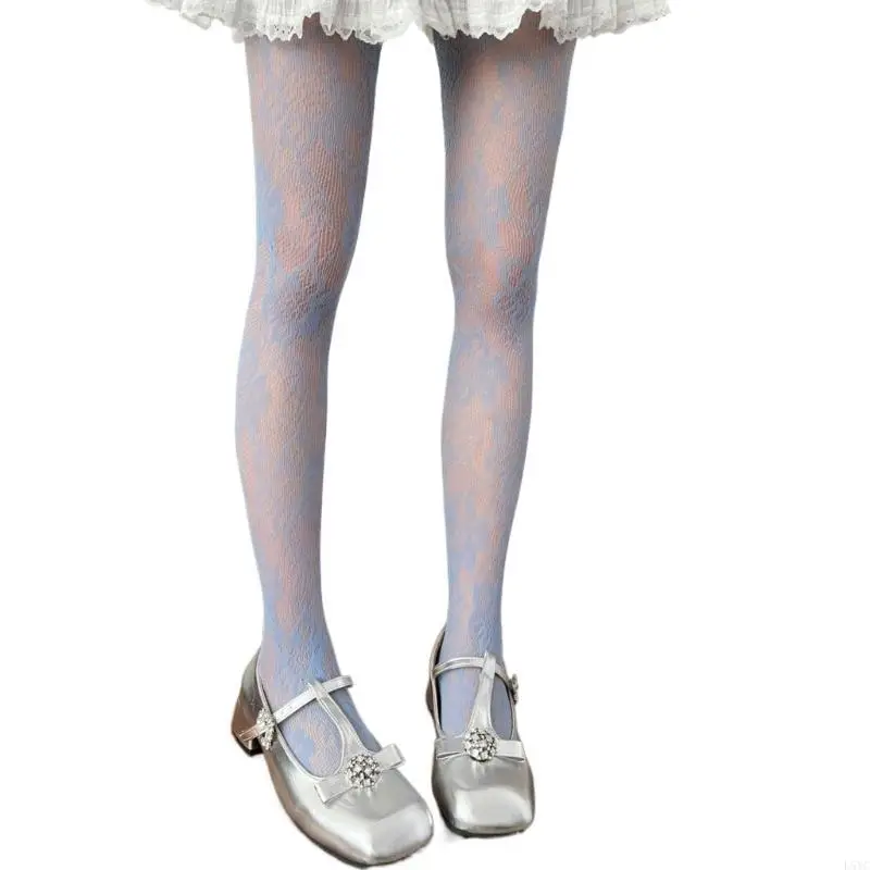 L5YC Women Flower Displits Tables Perthetic Vintage Hollowed Mesh #2