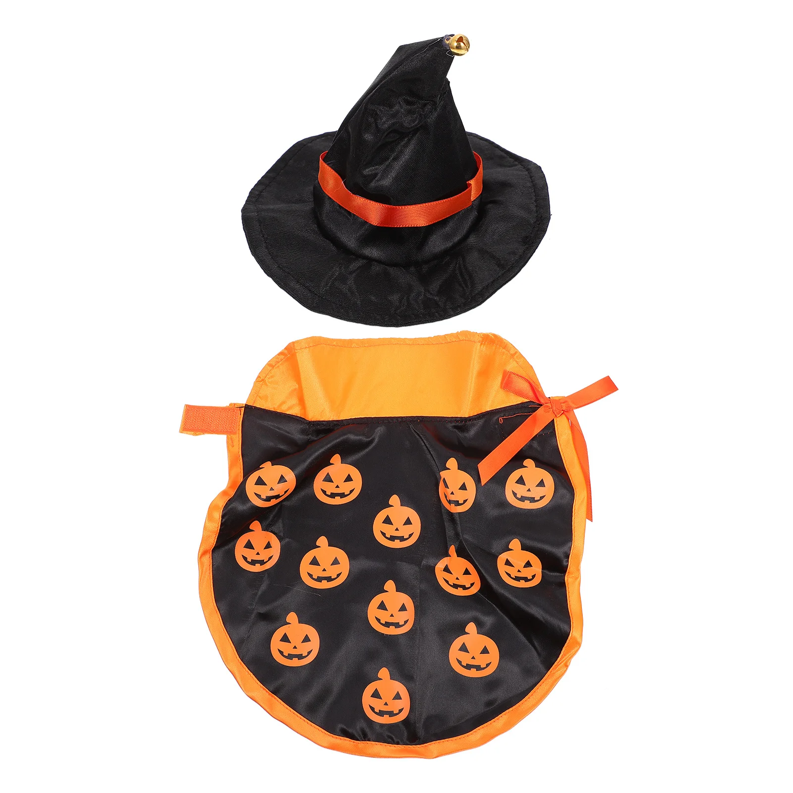 

1Set Pet Cloak Hat Halloween Pumpkin Costume Lightweight Creative Dog Cat Party Cosplay Festival Outfit Decoration