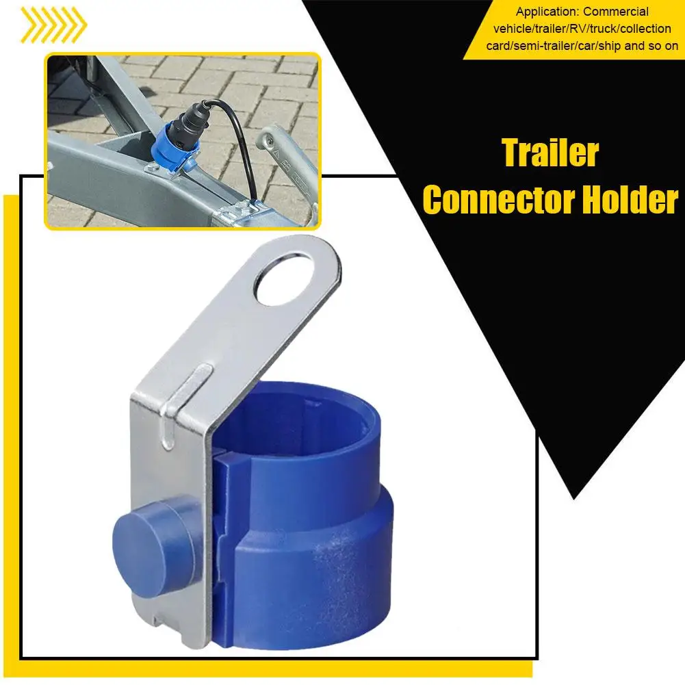 Round Trailer Plug Holder - ABS Bracket for 7/13 Pin Trailer Plugs, Fixed Parking Cover Design, Solves Plug Loss & Loose Connect