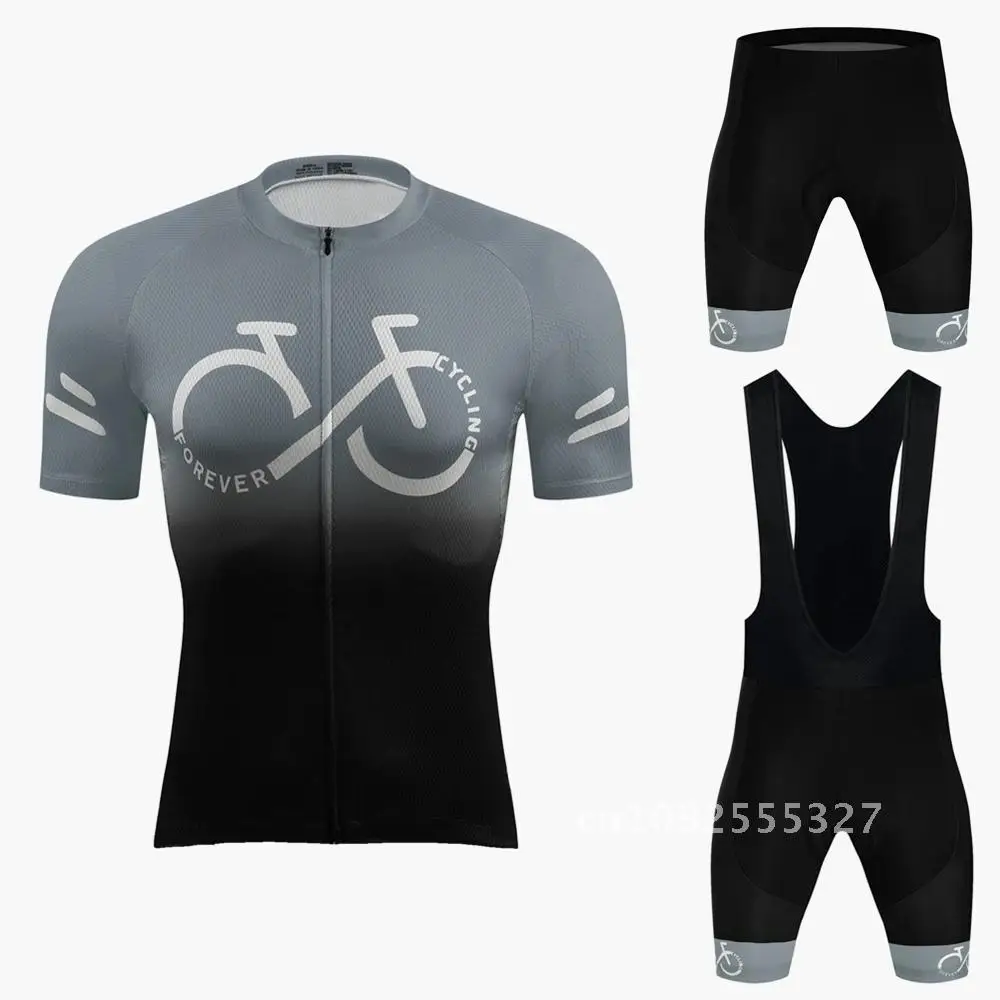 2025 New Forever Cycling Jersey Set Bicycle Clothes Summer Road Bike Short Sleeve Cycling Clothing Men Mtb Jersey Set Sport Wear