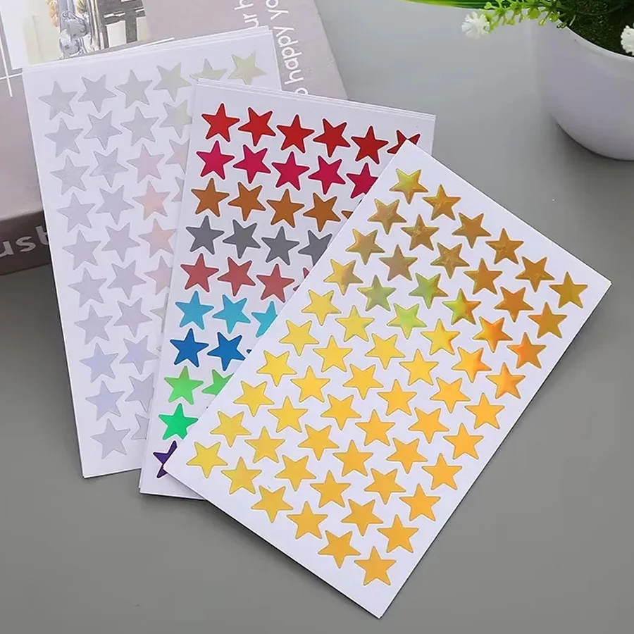 5/20pcs Scrapbook Stickers Color/Laser Star Heart Dot Handicraft DIY Diary Album Rainbow Decoration Accessories image 4