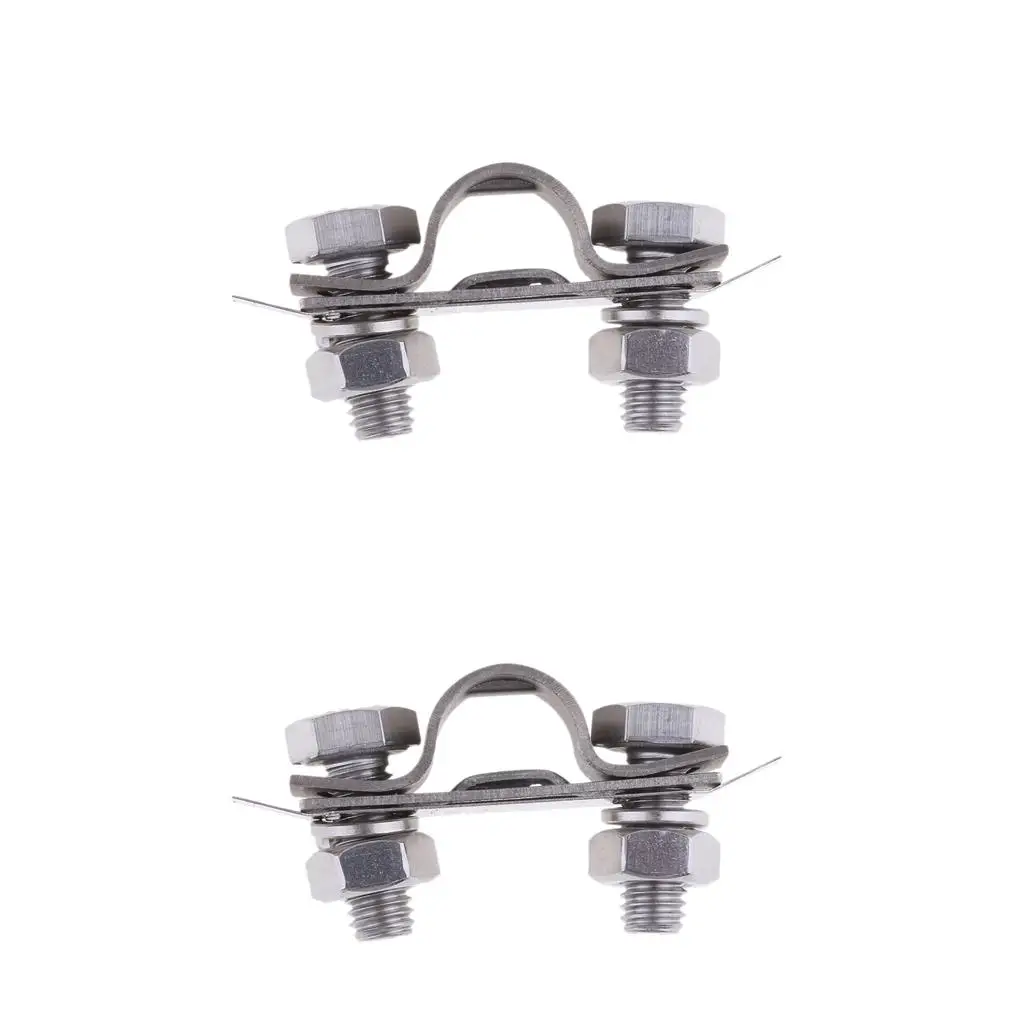 -Shaped Boot Gas Throttle Rope Cable Clamp Support and Shim Kit for Boat Marine Yacht - Stainless Steel