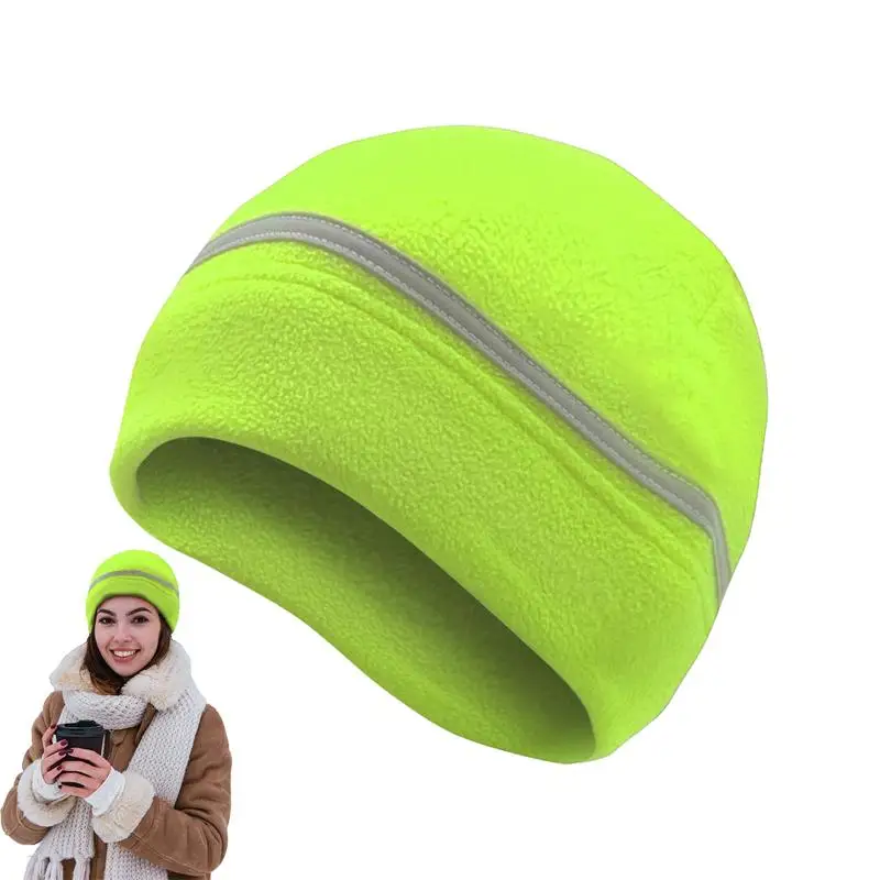 Reflective Winter Hat Safety Beanie Reflective Hat Warm Cuffed Winter Hat Safety Beanie Reflective Hat Windproof Beanie Hat For