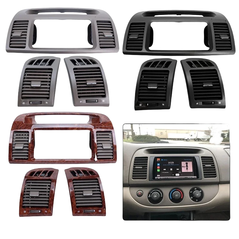 

Front Dashboard A/C Air Vent Outlet Grille for Toyota Camry 2002-2007 |Center Console Air Conditioner Vent Trim Black/Wood Grain