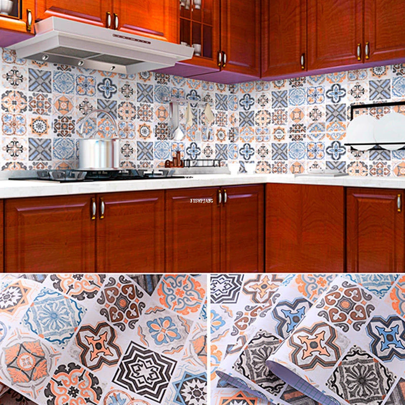 Kitchen Stove Oil-proof Sticker Waterproof High Temperature Resistant Wallpapers Kitchen Decoration Self Adhesive Contact Paper