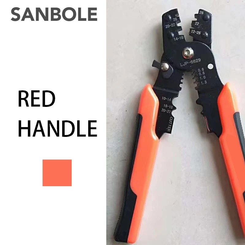 8 Inch Plier Peel Wire Multi Function Crimping Cold Pressure Terminal Press Clamp Terminals Red