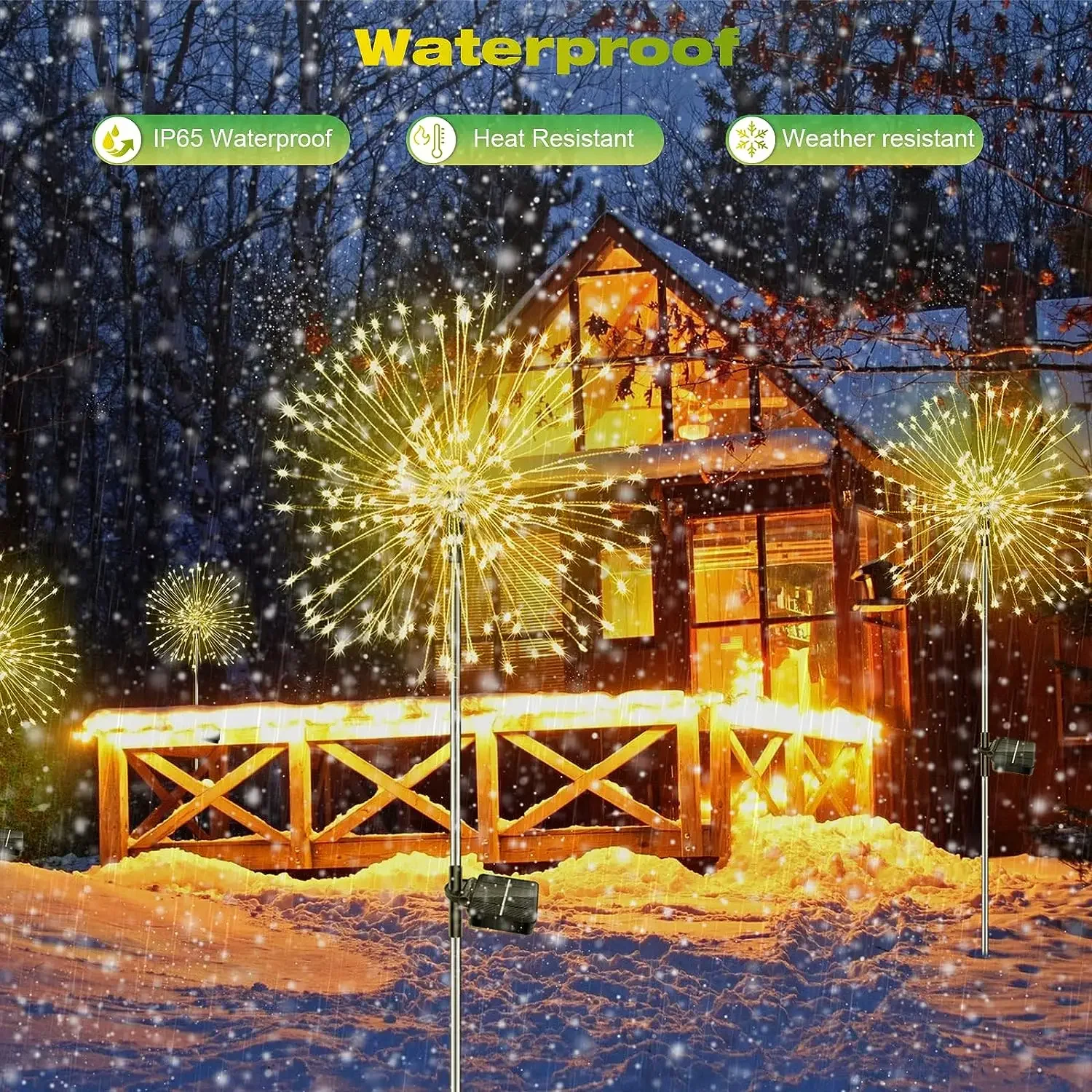 LED Solar Firework Lights Garden Decoration Fairy Lights Waterproof Outdoor Dandelion Lawn Lamp for Garden Landscape Lawn Decor