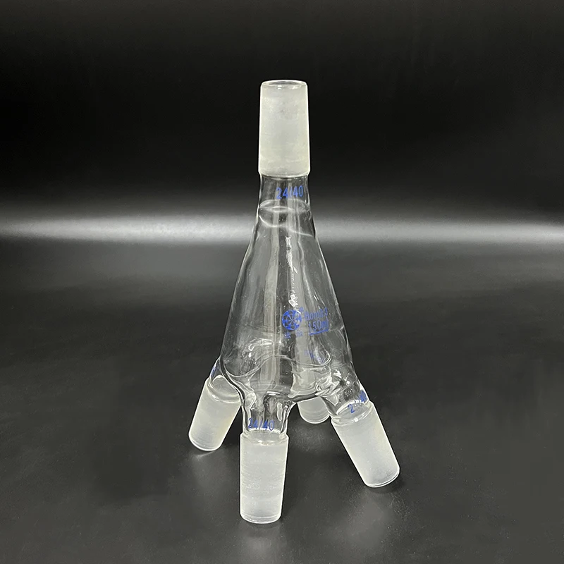 Imagem -03 - Fape Receptor de Vácuo Rotativo Vidro de Borosilicato Tubo de Recepção de Destilação de Quatro Vias Capacidade 150ml Junta 24 40