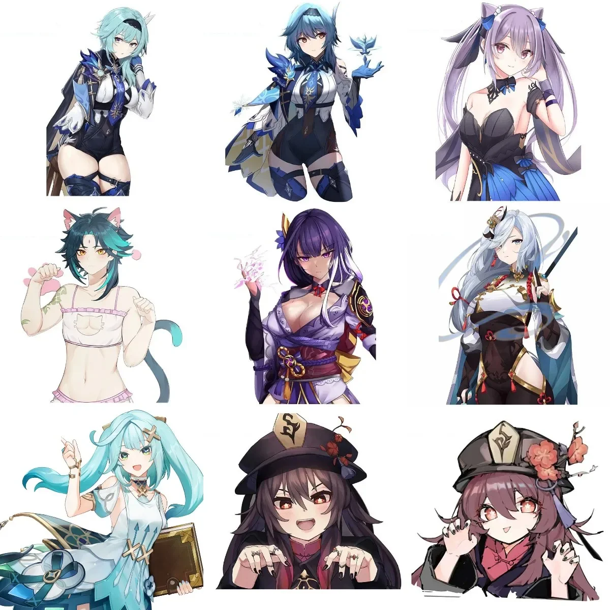 

Genshin Impact Game Characters Waterproof Stickers for Decorate Wall Room Truck Window Motorcycle Laptop Car Table Bicycle Decal