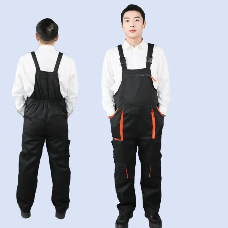 

Dormifaye Color Block Multi-pocket Overalls Worker Pants Uniforms Men's Working Trousers Coverall Casual Jumpsuit L-4XL, Black