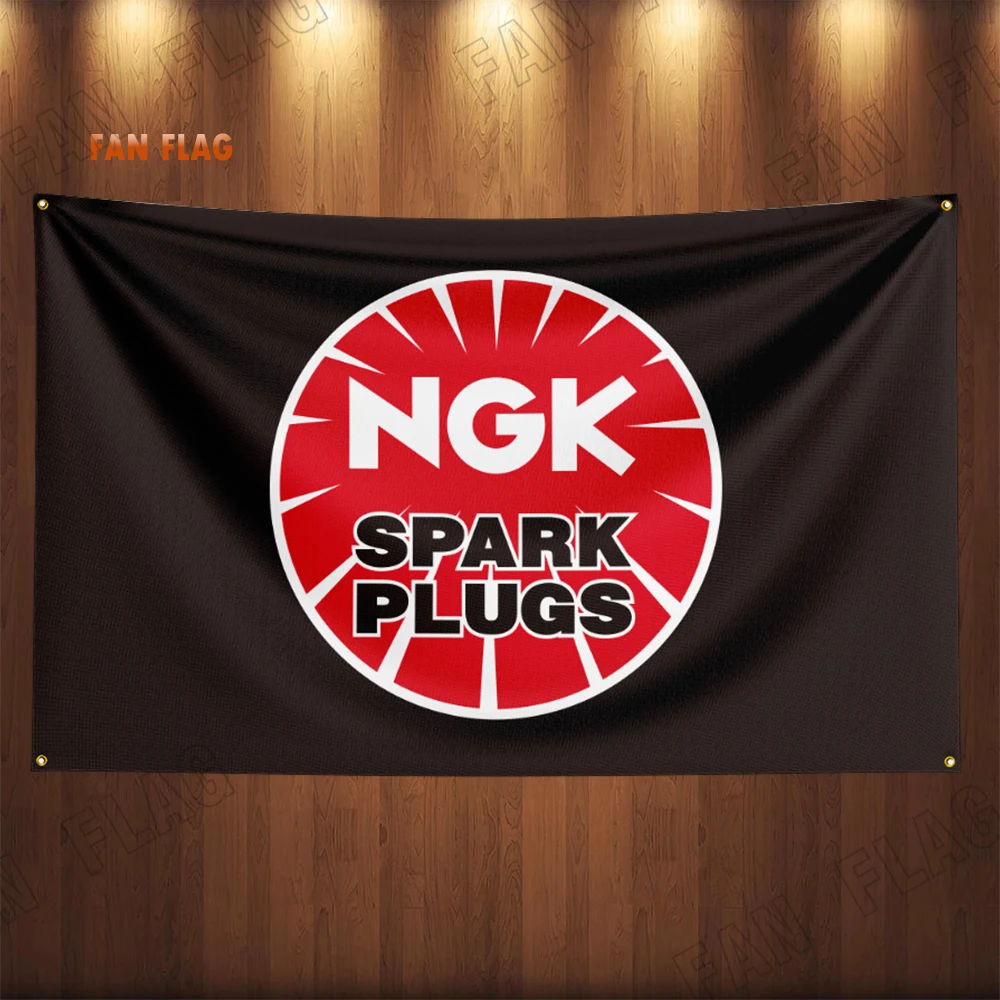 90x150CM Ngk Spark Plugs Auto Parts Flag Car Truck Motor Parts Accessories Banner Garage Outdoor Decoration Tapestry Poster