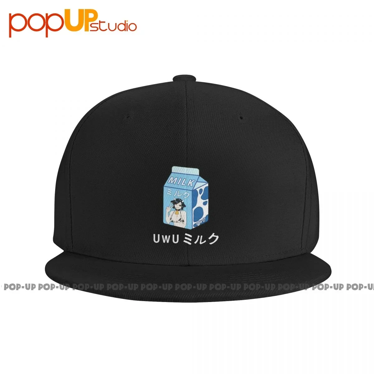 Print Uwu Milk Anime Hentai Cow Girl Moo Milk Carton Snapback Cap Hip Hop Streetwear Baseball Caps