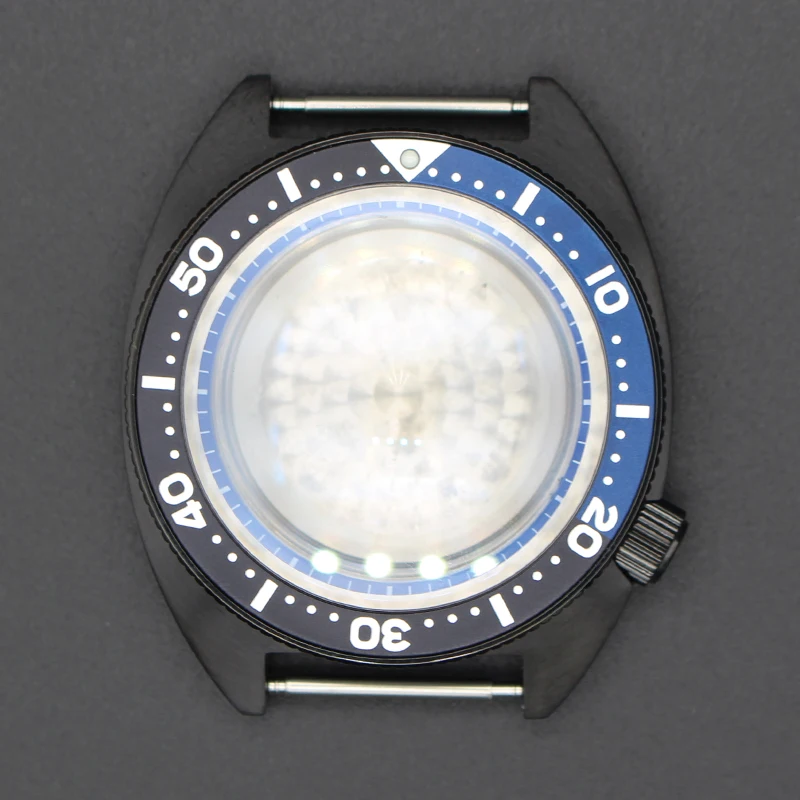 

41mm PVD Black Water Resistance Watch Case 316L Steel Case Sapphire Glass For Mod Tuna Turtle NH35 NH34 NH36 NH38 4R36 Movements