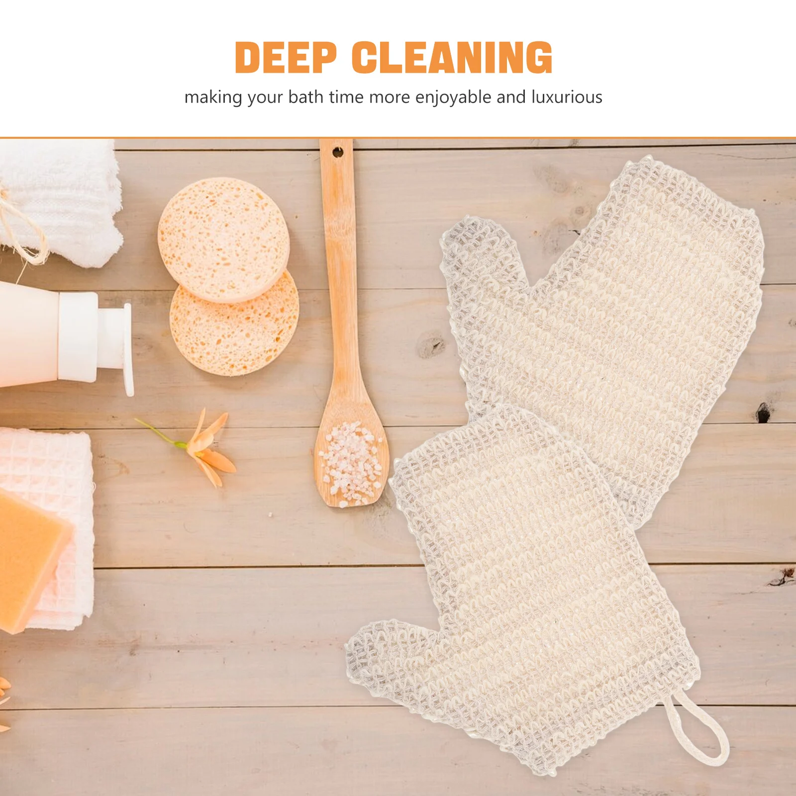 2 قطعة قفازات مقشر الجسم مزدوجة الجانب قفازات الاستحمام للتنظيف العميق سبا مثل الاستحمام تجربة قابلة لإعادة الاستخدام لطيف #5