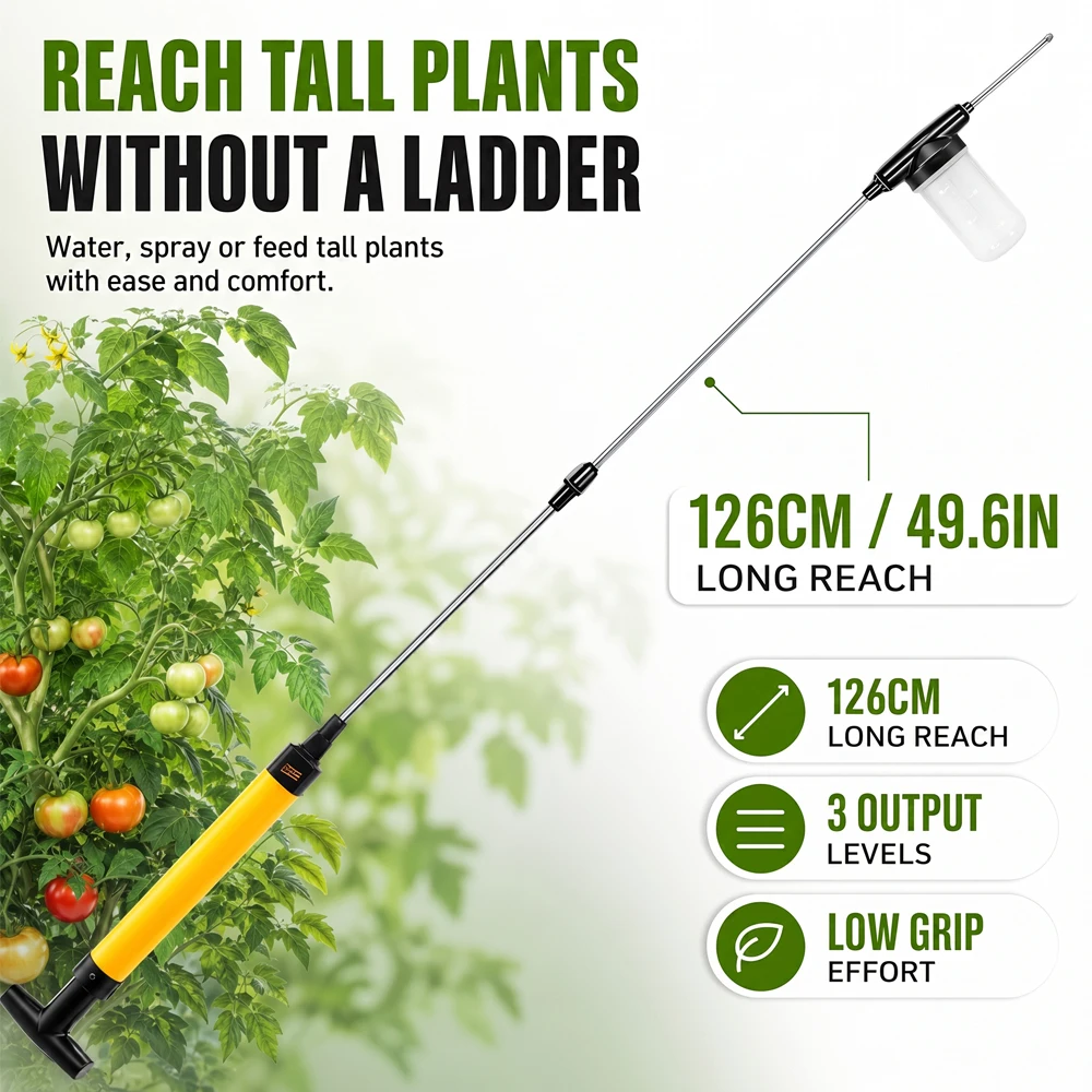 Diatomaceous Earth Duster 4FT Long Reach Powder Applicator Garden Powder Duster 3 Mode Air Pump For Plants Orchard Lawn