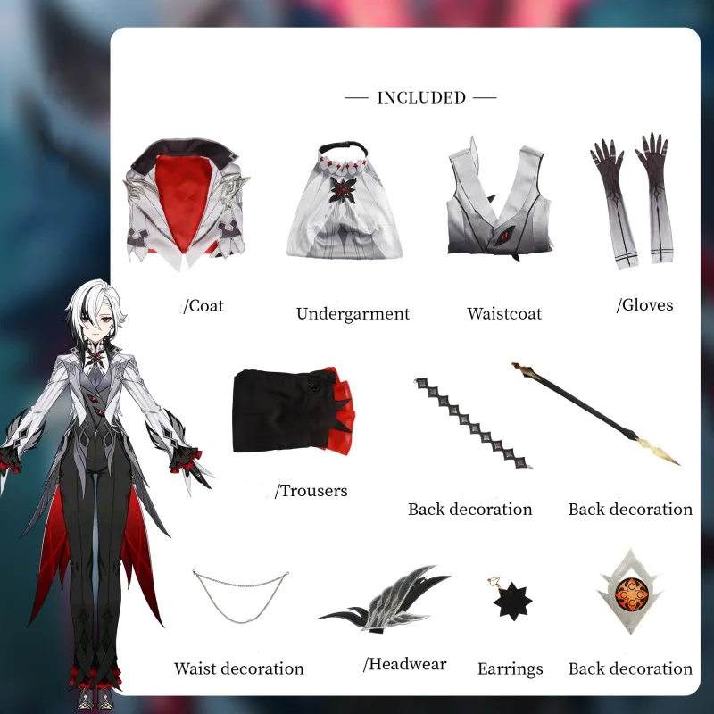 Fools Executive Arecino Cos Costume Game Genshin Impact Servant Play Costume Set Halloween Cosplay Female