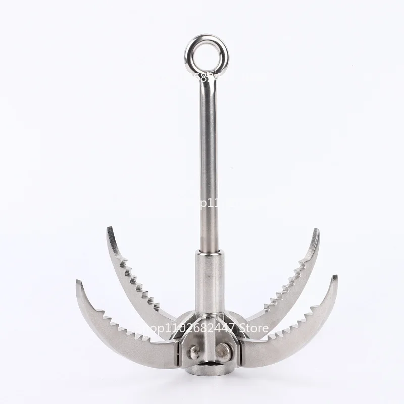 Outdoor Mountaineering Hook Gravity Hook Stainless Steel Survival Folding Escapement Hook Climbing Heavy Claw 3 Teeth 4 Teeth