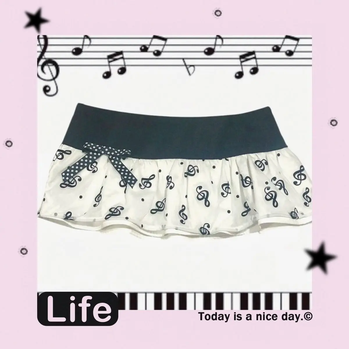 

Onalippa Japanese Fashion 2026 Light Y2k Retro Rock Punk Note Print Low Waist Skirt Cool Cute Spring Summer Girl Skirts