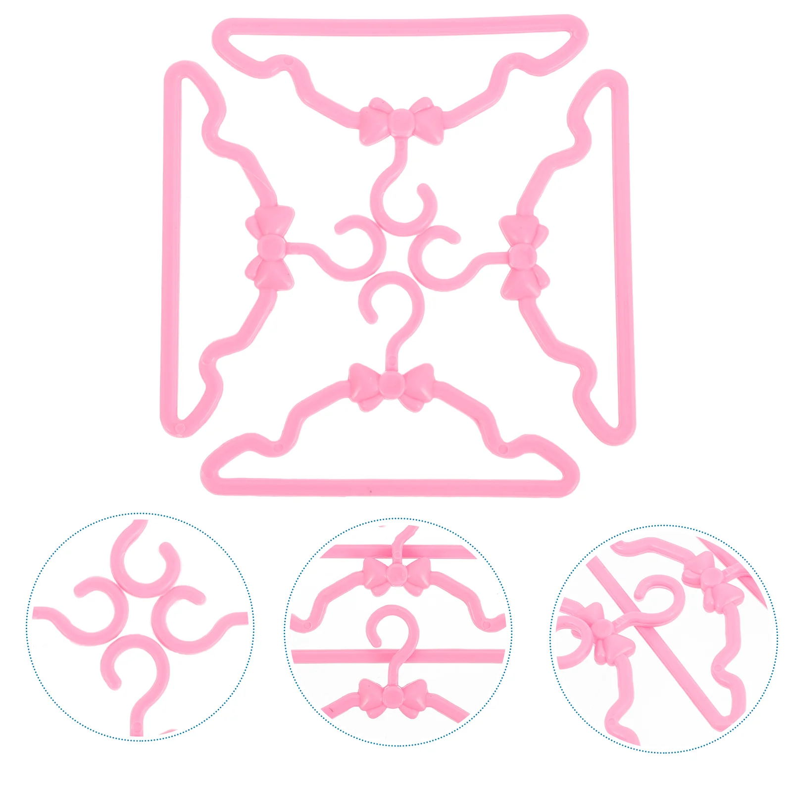 100 Pcs Bow Tie Hanger Clothes Racks Miniature Figure Skirt Clothing Decor Kids Plastic Small Child Girls