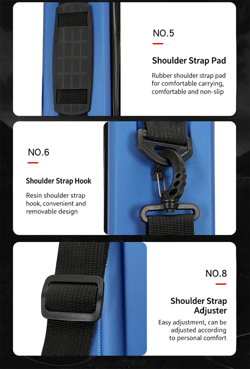 Tragbare Outdoor-Angelruten-Tasche aus ABS, Angelzubehörtasche, 145 cm, Hartschalen-Rutenhülle, Angel-Hartschalentaschen – Detail 18